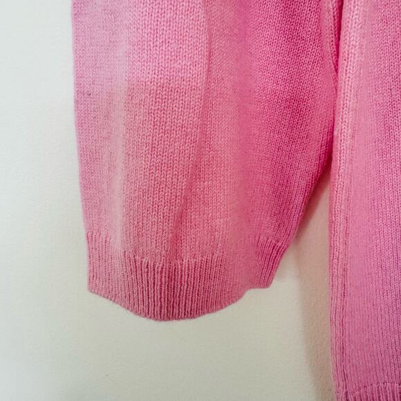 Talbots Womens Cashmere Bubblegum Pink Classic Crewneck Pullover Sweater L or XL - Picture 4 of 9